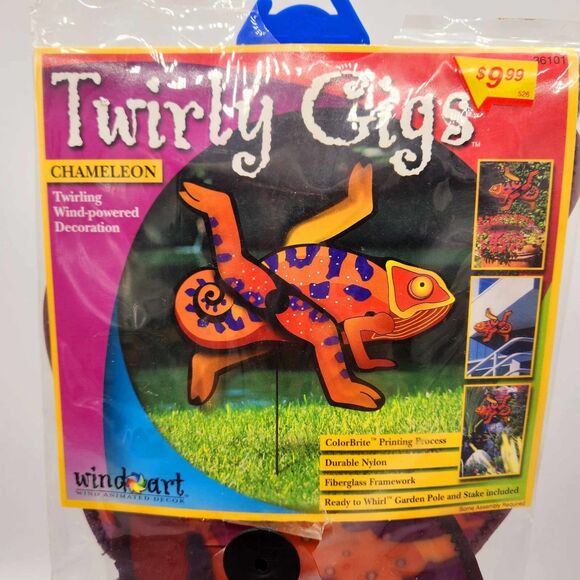 Wind Art Twirly Gigs Chameleon Lizard Garden Wind Spinner Decor NEW - Picture 2 of 4